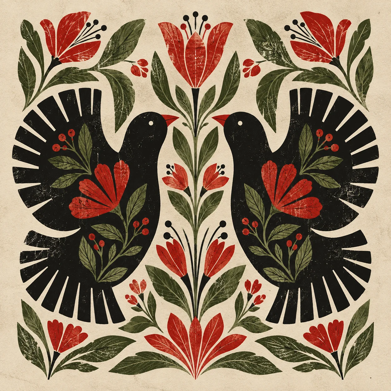Aves e flores