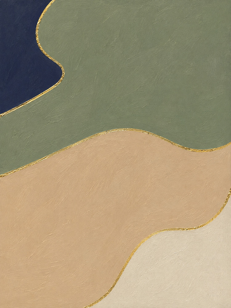 Formas abstratas e linhas douradas A