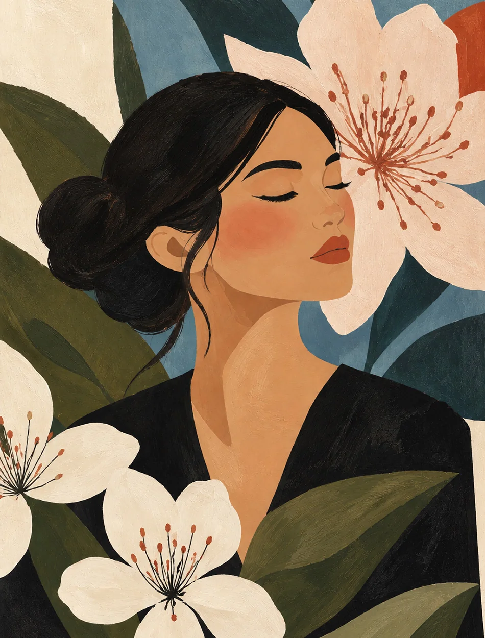 Mulheres e flores C