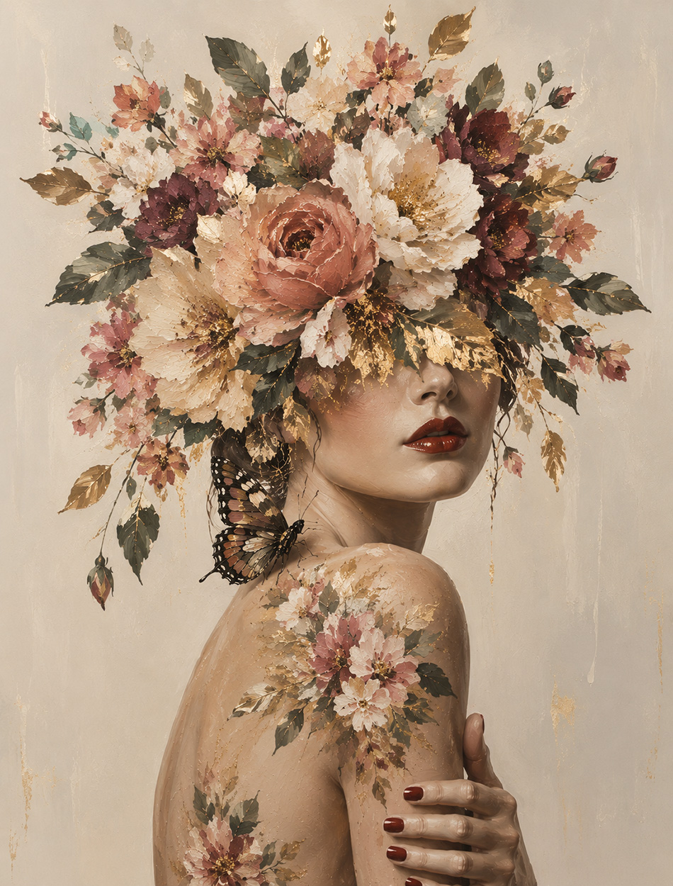 Flowers on her