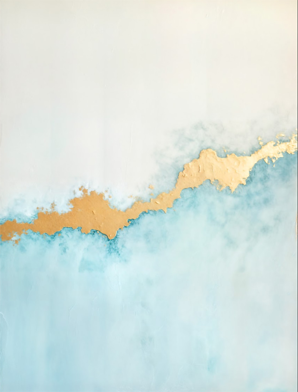 Abstract bue and gold K
