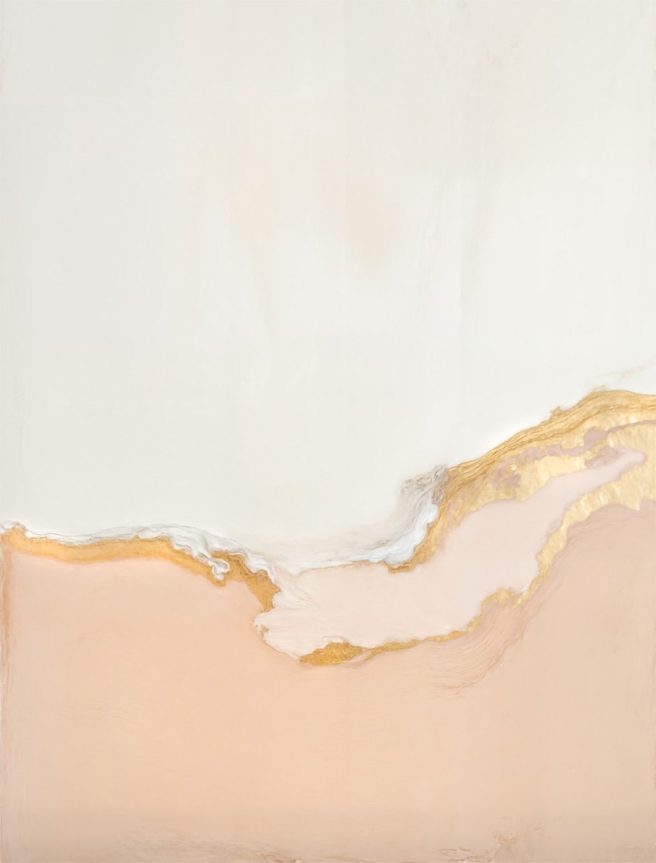 Abstract peach and gold