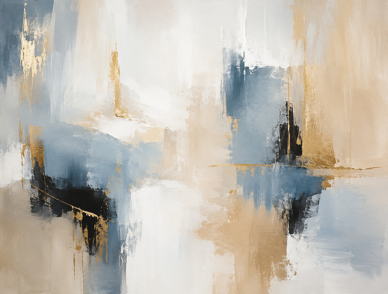 Abstract blue and gold B