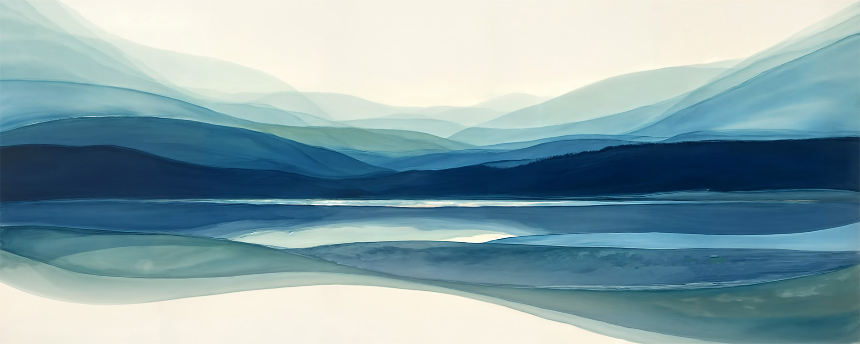 Abstract blue landscape panoramic