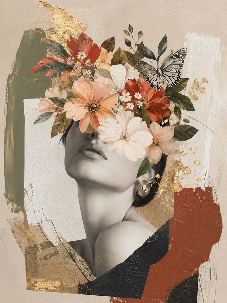 Bohemian girl and flowers
