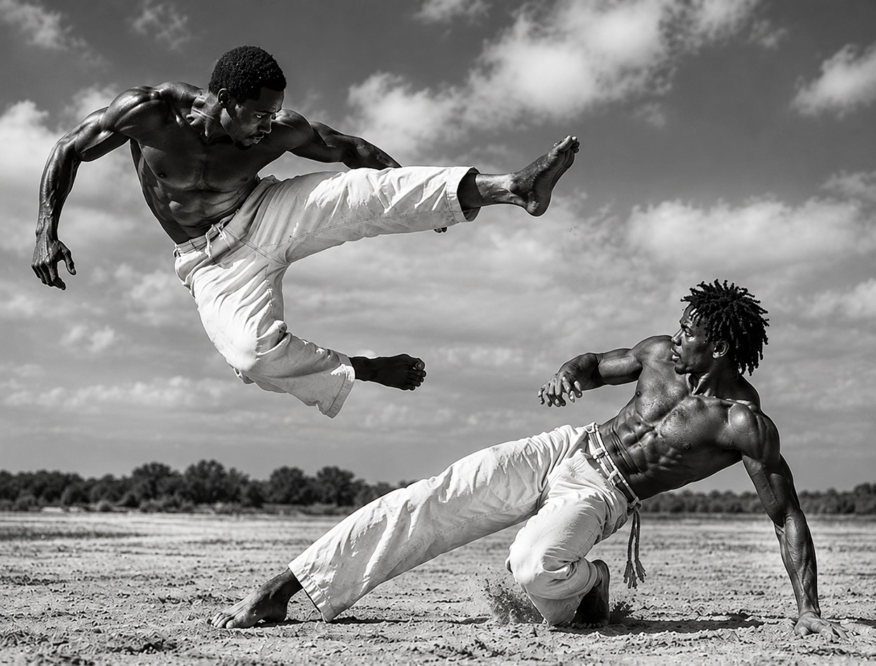 Lutadores de capoeira A