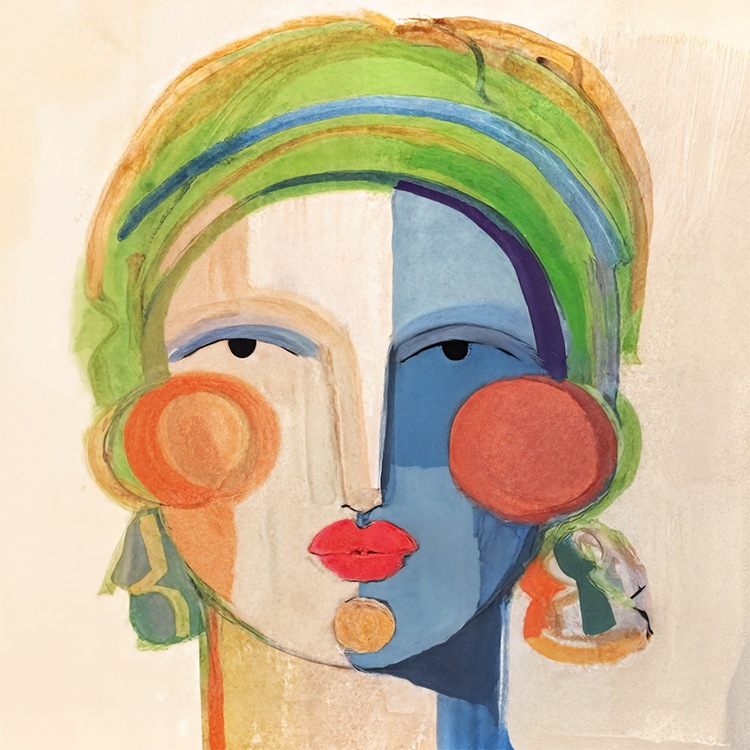 Retrato de mulher naif