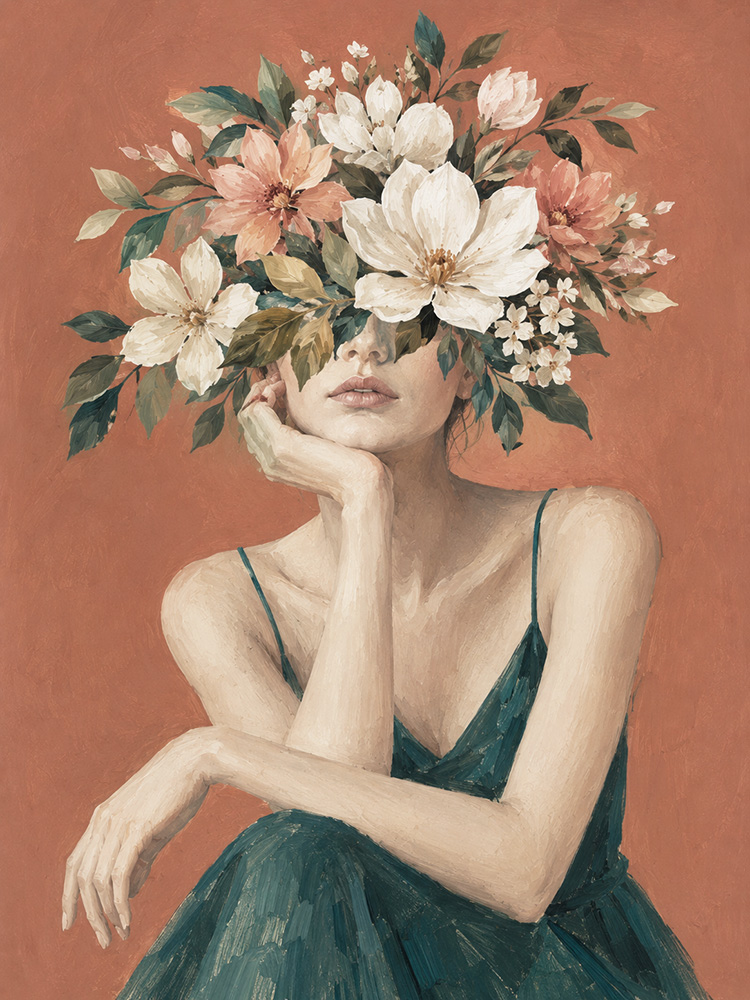 Girl portrait with flowers