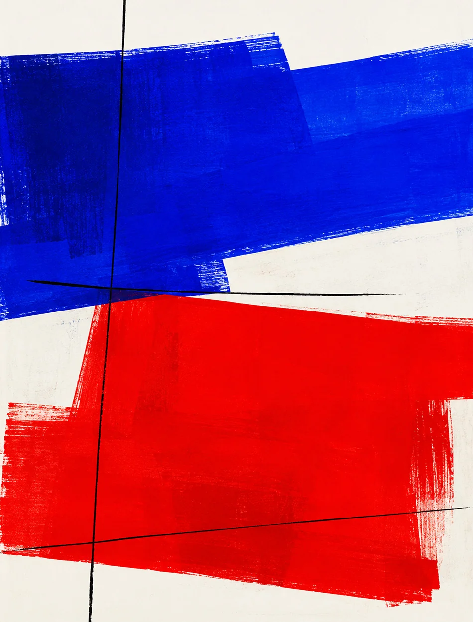 Abstract red & blue 2