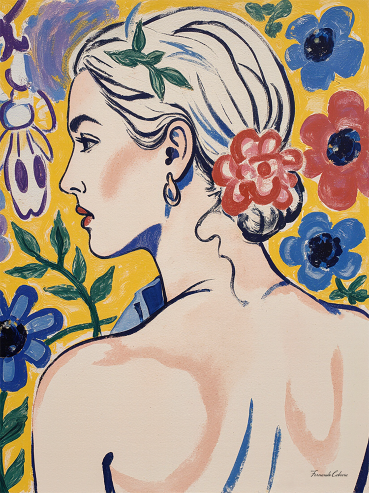 Mulher entre flores