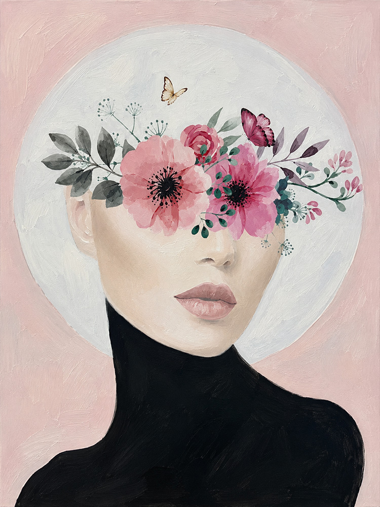 Girl and flowers