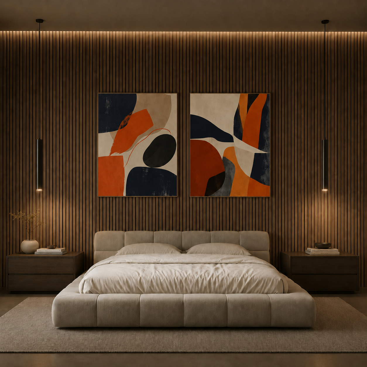 Composição minimalista de abstratos quentes