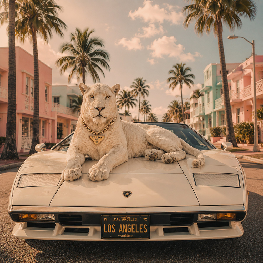 Golden Boulevard and white panther