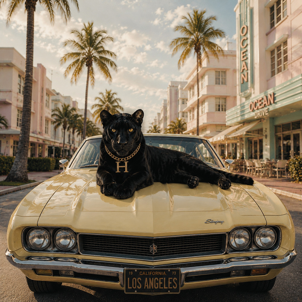 Golden Boulevard and black panther