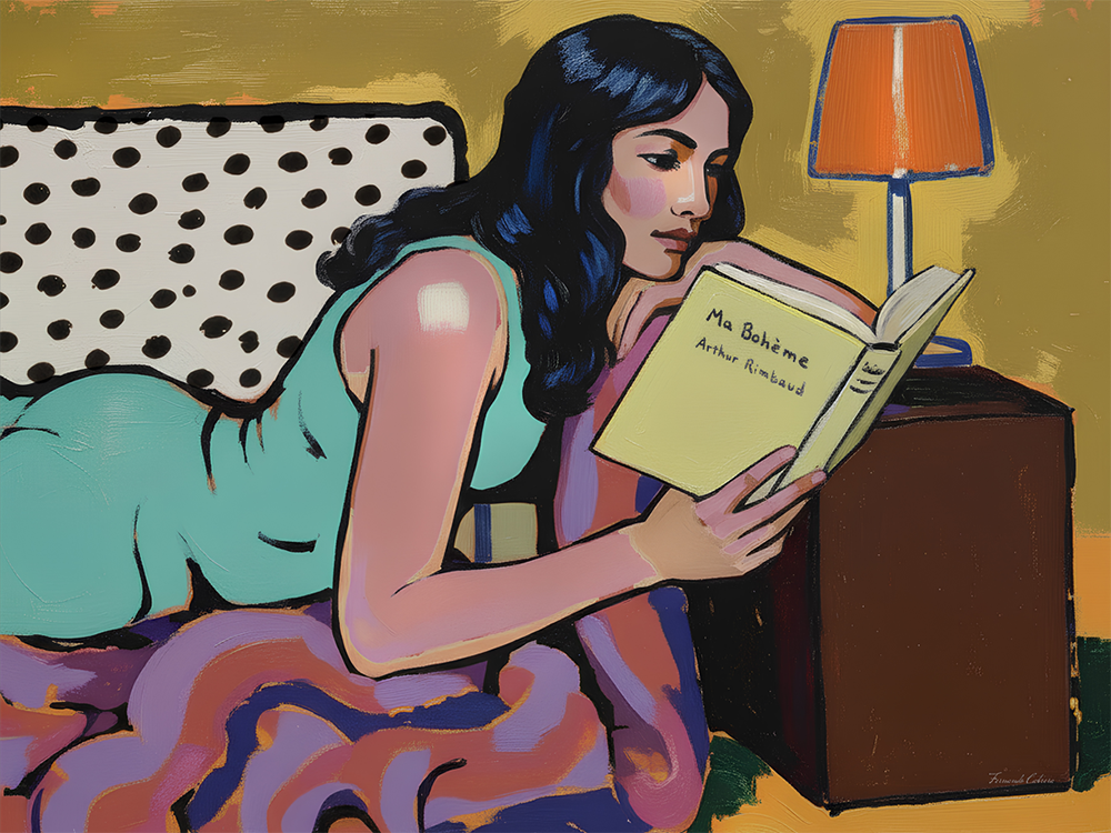 Mulher lendo um livro 