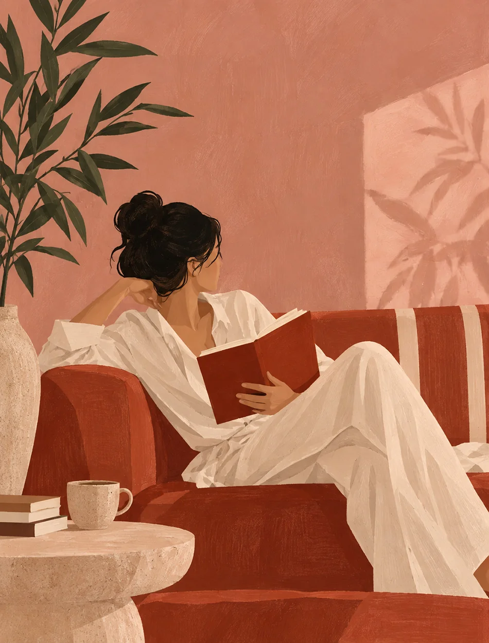 Mulher lendo um livro 