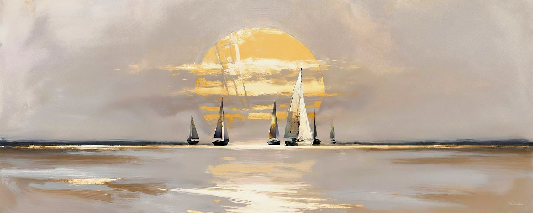Boats in the golden sunset